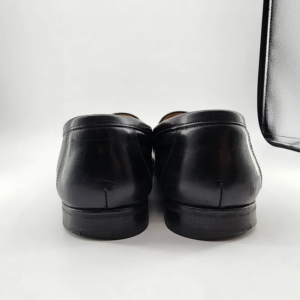Mezlan Santander Dress Shoes Mens 9.5 Black Leather‎ Tassel Kiltie Loafer Spain